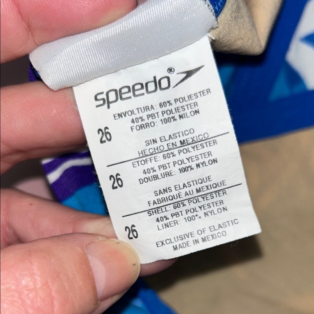 Blue and White Speedo Endurance Floral Swimsuit - Picture 10 of 10